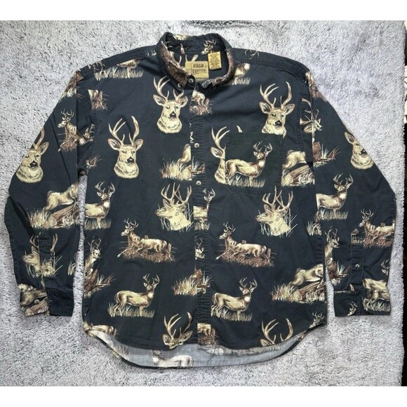 Outdoor Life Other - Outdoor‎ Life Shirt Mens Large Deer AOP Button Up Hunting Cotton Field Tested